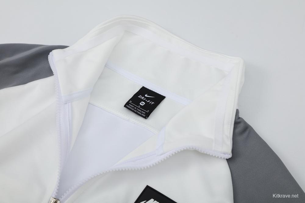 2025 NIKE WHITE/Grey Full Zipper Jacket +Long Pants