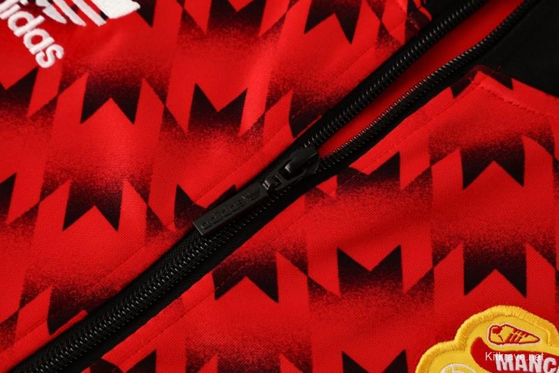 25/26 Manchester United Red/Black Full Zipper Jacket +Long Pants
