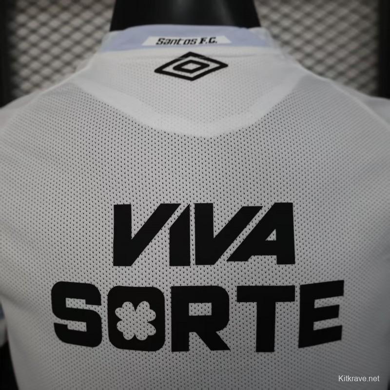 Player Version 25/26 Santos Home Jersey With Full Sponsors