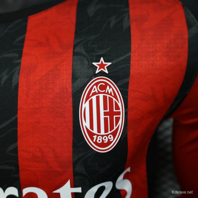 Player Version 25/26 AC Milan Home Long Sleeve Jersey
