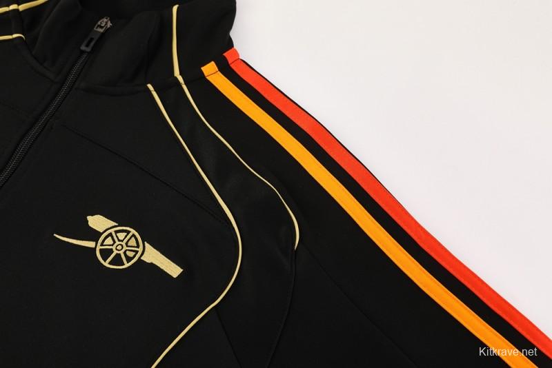 25/26 Arsenal Black Full Zipper Jacket + Long Pants