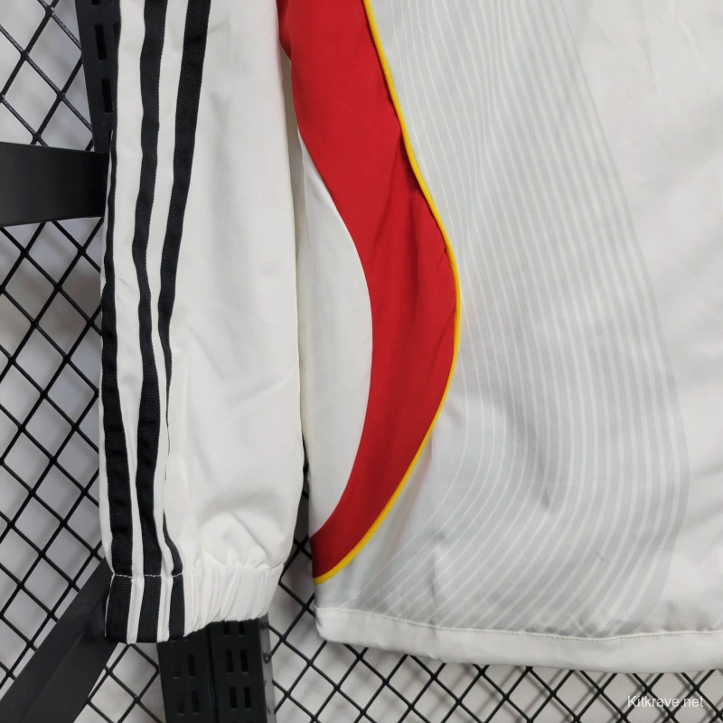 2025 Germany Jacket White/Red Windbreaker