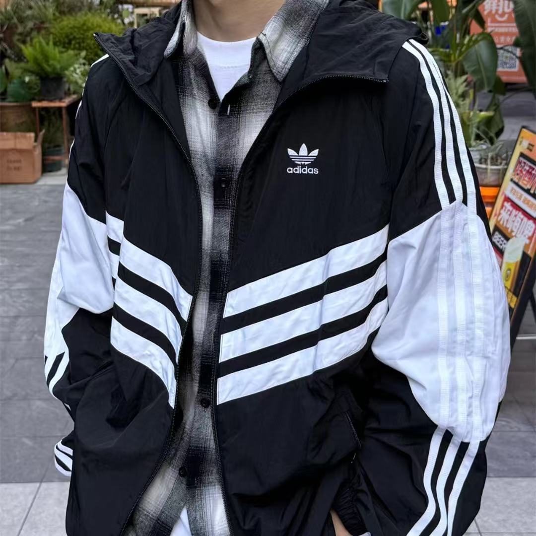 2025 Adidas Original Navy/Green White Windbreaker