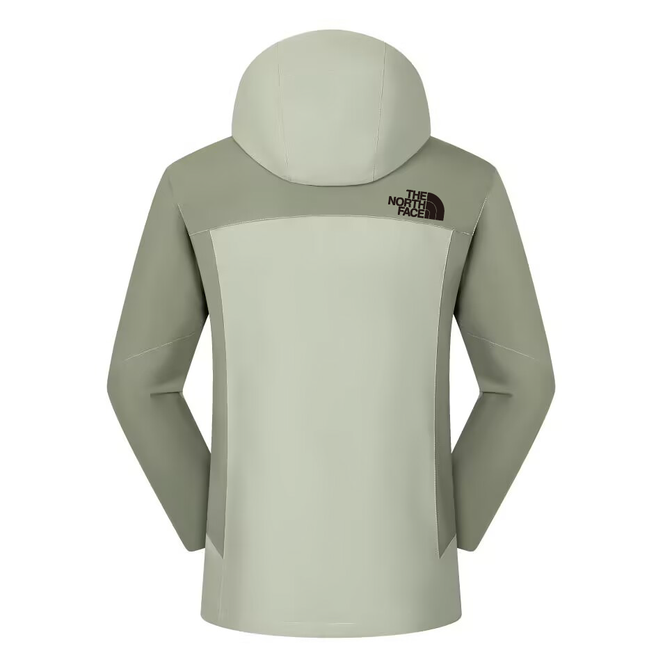 2025 The North Face Alpine Terrain Jacket - Sage Green/Cream Colorblock with Adjustable Hood