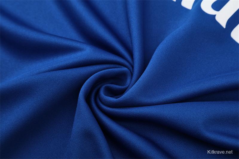 Retro 13/14 Real Madrid Color Blue Half Zipper Jacket