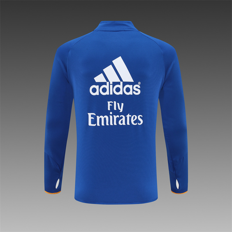 Retro 13/14 Real Madrid Color Blue Half Zipper Jacket