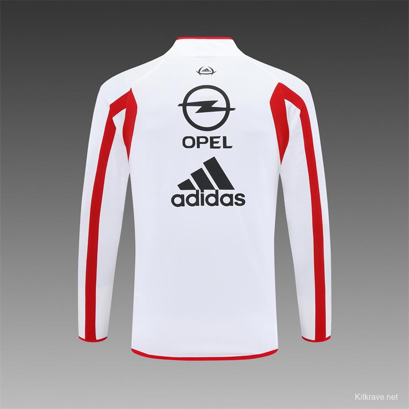 Retro 05/06 AC Milan White Half Zipper Jacket+Long Pants