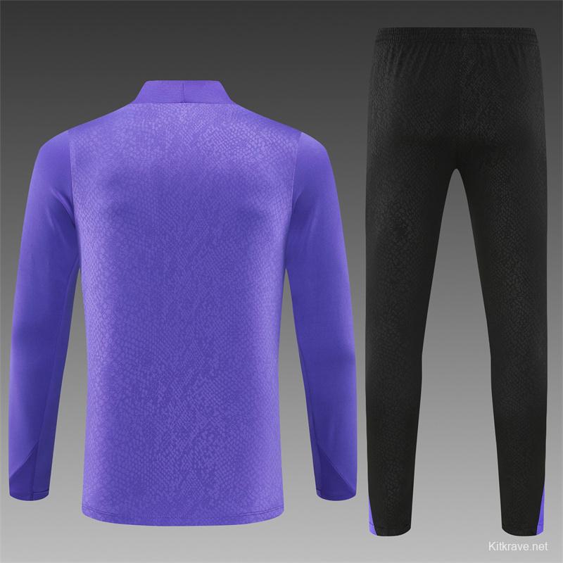 25/26 Barcelona Purple Joint Edition Half Zipper Jacket+Long Pants