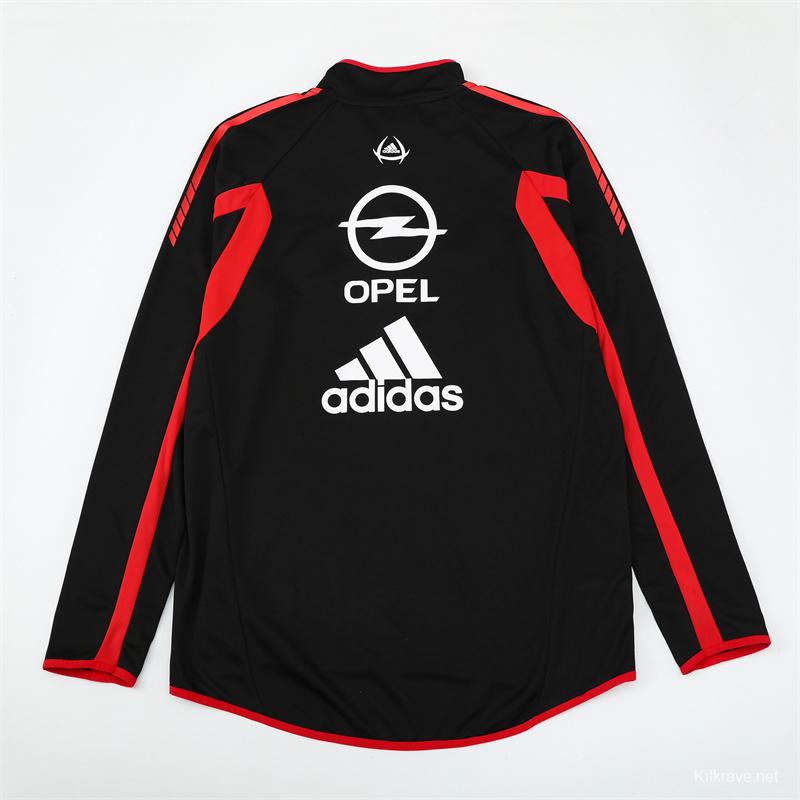 Retro 05/06 AC Milan Black Half Zipper Jacket+Long Pants