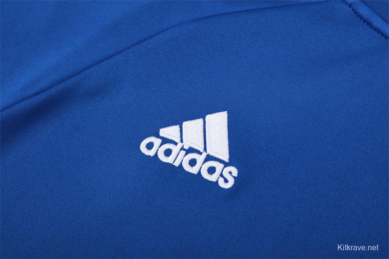 Retro 13/14 Real Madrid Color Blue Half Zipper Jacket