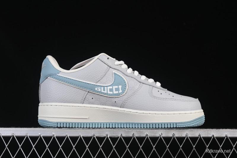 Nike Air Force 1'07 Low Gucci Collaboration Gray Blue Casual Sneakers - YF9511-800