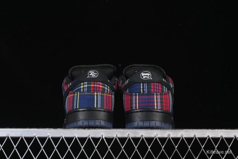 Nike SB Dunk Low Nardwuar Collaboration Scottish Plaid Low-Top Casual Skate Shoes - II1493-600