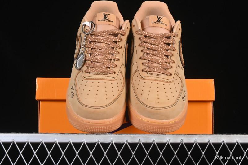 Nike Air Force 1 '07 Low LV Collaboration Wheat Print Casual Sneakers - DK0188-082
