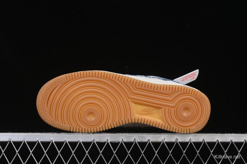 Nike Air Force 1'07 Low LV Collaboration White Denim Blue Casual Sneakers - YF9511-815