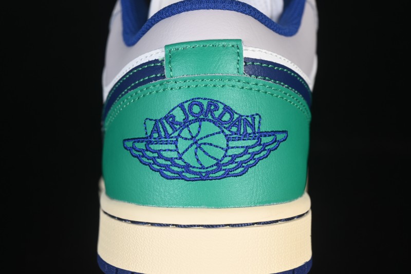 Nike Air Jordan 1 Low AJ1 Blue Green Colorway Low-Top Casual Skate Shoes - 553558-147