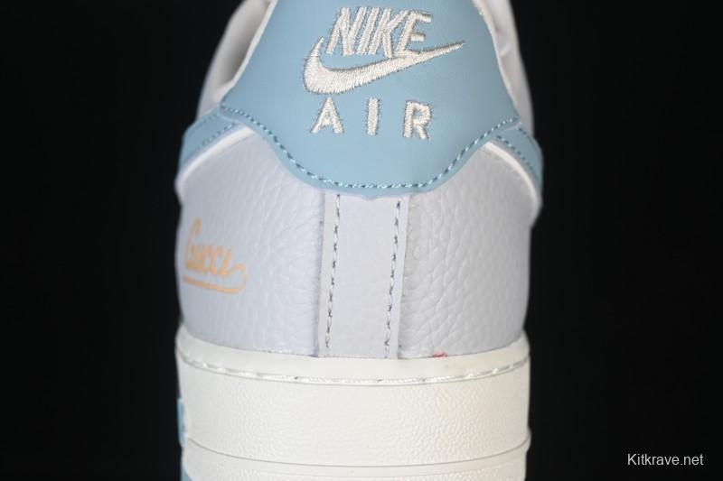 Nike Air Force 1'07 Low Gucci Collaboration Gray Blue Casual Sneakers - YF9511-800