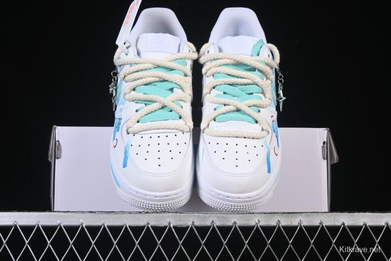 Nike Air Force 1 '07 Low Aries Hand-Painted Doodle Zodiac Series Casual Sneakers - 321-419