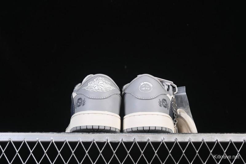 Nike Travis Scott x Fragment Design x Air Jordan 1 Low OG SP AJ1 Low-Top Casual Sneakers - LD2025-023