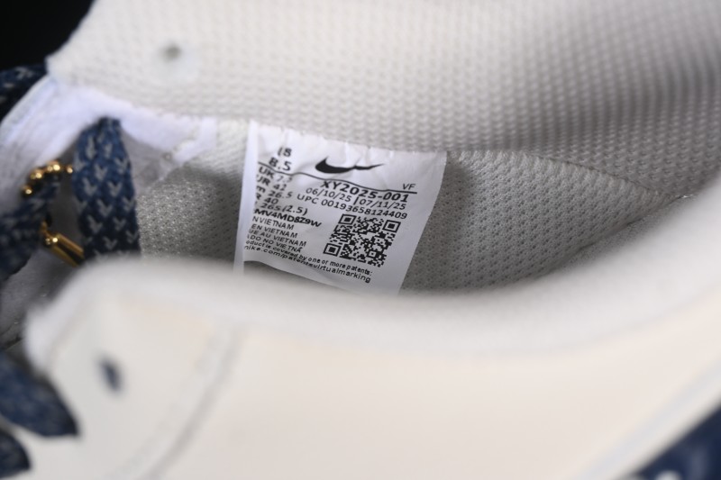 Nike Air Force 1'07 Low Supreme Co-branded Ripple Beige Blue Casual Skate Shoes - XY2025-001