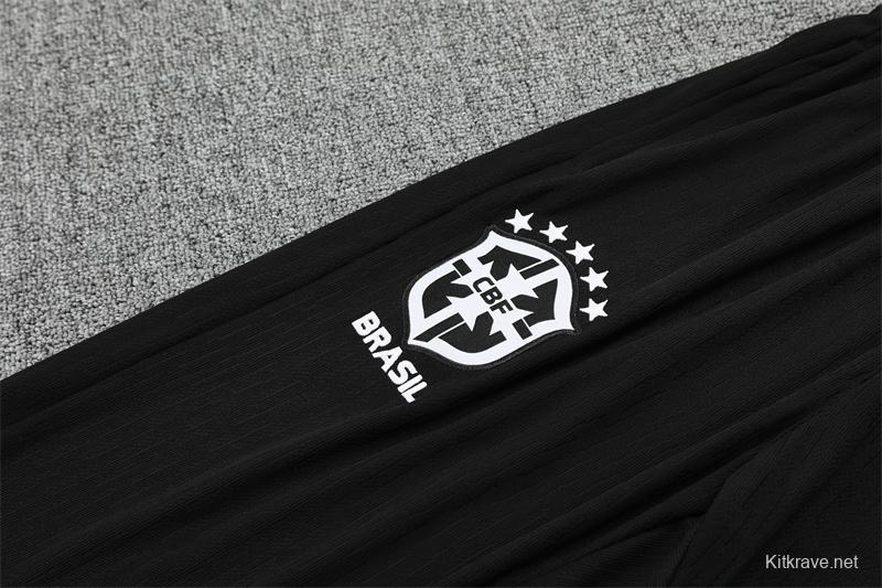 Player Version 25/26 Brazil Black Half Zipper Jacket+Long Pants