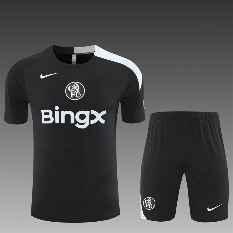 25/26 Chelsea Black T90 with XS Short Sleeve+Soccer Shorts