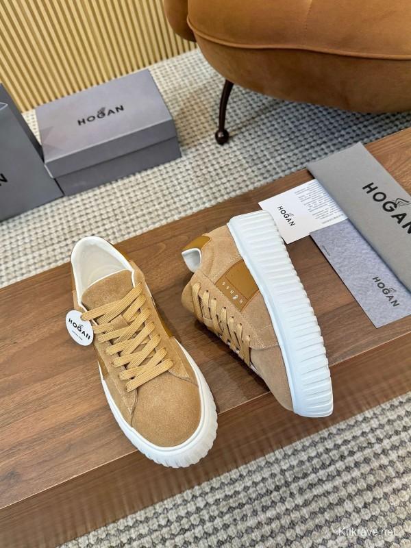 Hogan H-STRIPES Series Couple Thick Sole Biscuit Shoes Casual Sneakers - AS00310
