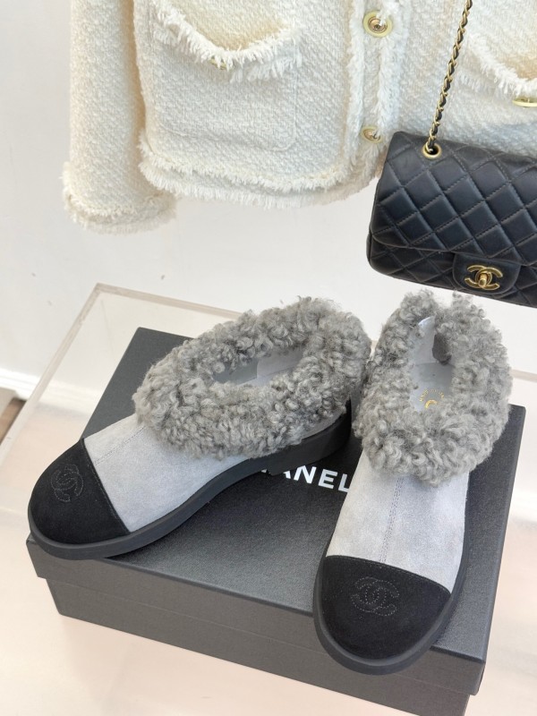 Chanel 2025/SS Double C Color-Block Shearling Snow Boots - KFY00270