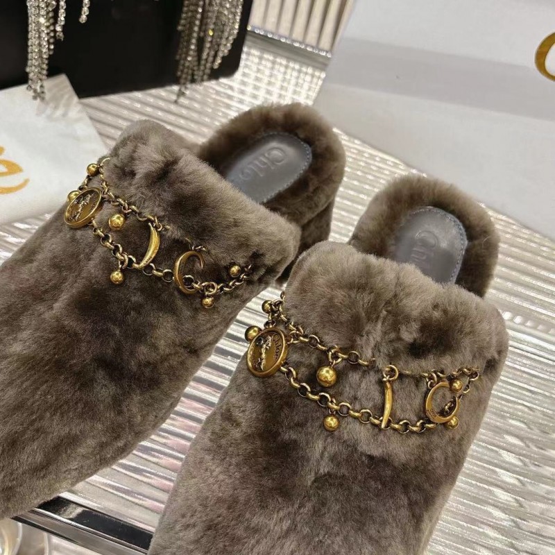 Chloe 2025/SS Genuine Fur Slides - LY00320