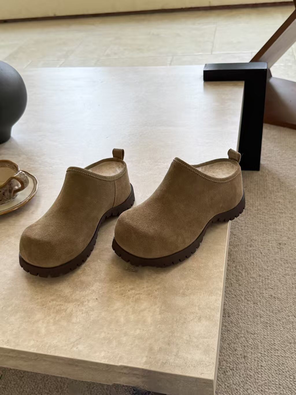 UGG Autumn Winter New Potato Wool Slippers with 5cm Inner Height - KFY00240