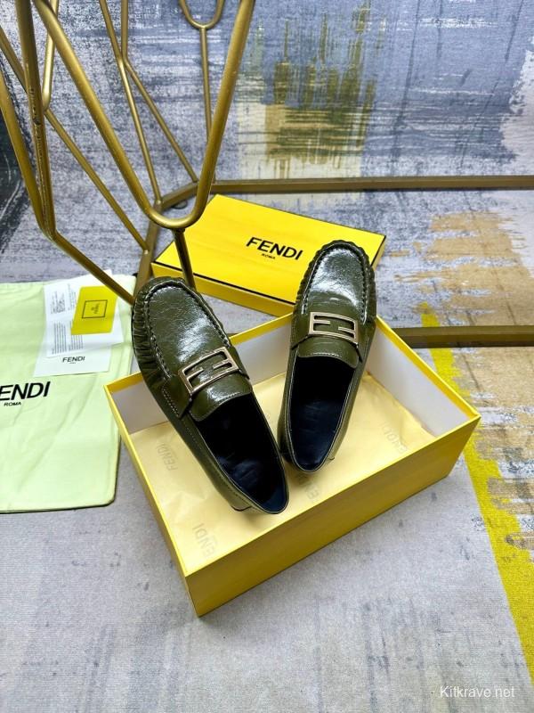 FENDI 2025 SS Loafers with FF Buckle and Soft Leather - LY00260