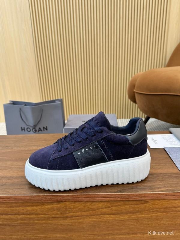 Hogan H-STRIPES Series Couple Thick Sole Biscuit Sneakers Urban Leisure Shoes - AS00310