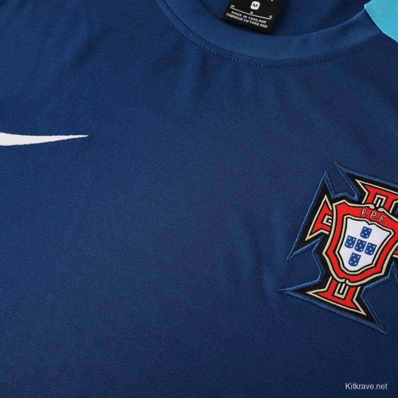 2025 Portugal Royal Blue Short Sleeve+Soccer Shorts