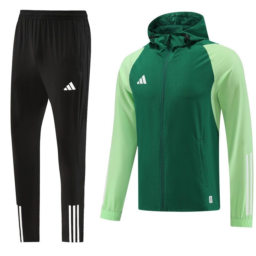 2025 Adidas Green Half Zipper Jacket+Long Pants S-2XL