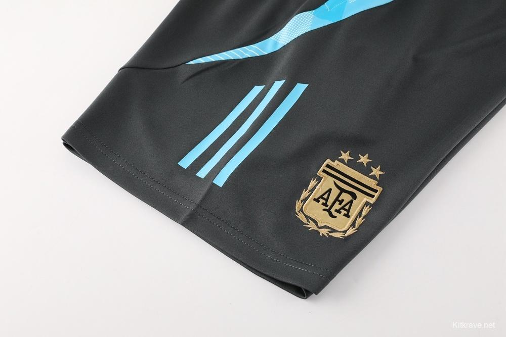 2025 Argentina Dark Gray Short Sleeve+Soccer Shorts