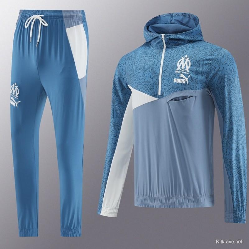 25/26 Olympique Marseille Half Zipper Jacket+Long Pants S-2XL