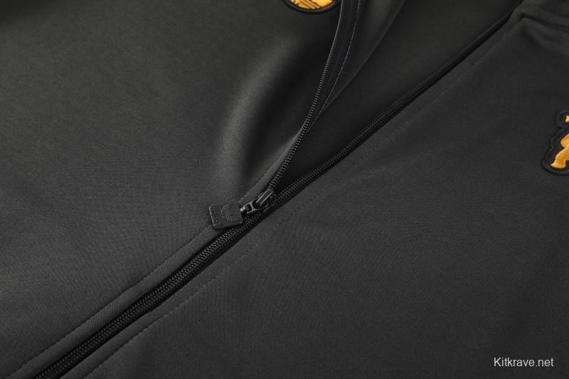 25/26 Manchester United 08 Dark Gray Half Zipper Jacket+Long Pants S-2XL