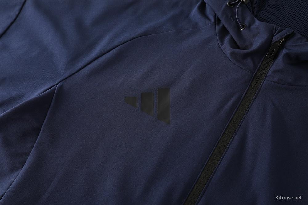 2025 Adidas Royal Blue Half Zipper Jacket+Long Pants S-2XL