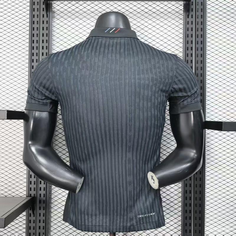 25/26 Player Version  Paris Saint-Germain Away Dark Grey with Vertical Stripe Pattern Jersey