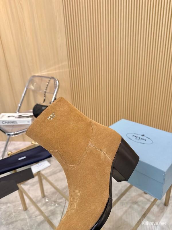 Prada Classic Pointed Toe Boots - L Y00330