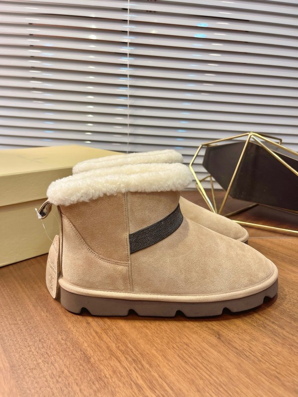 Brunello Cucinelli Winter New Snow Boots Lamb Fur Buns Boots - AS00350