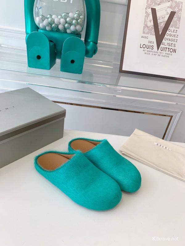 Marni 2025/SS Mule Shoes with Pony Hair - LY00