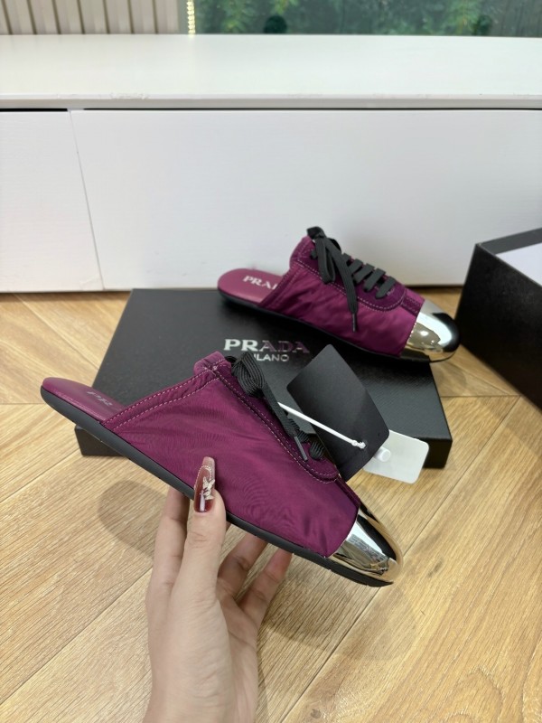 Prada Metal Toe Thin Sole Trainer Casual Shoes - LY00270