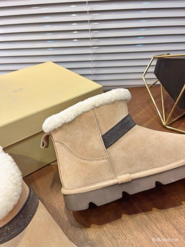 Brunello Cucinelli Winter New Snow Boots Lamb Fur Buns Boots - AS00350