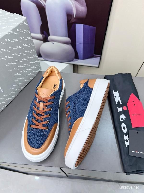 Kiton 2025/SS Tie-Detail Old Money Style Casual Men's Shoes - KFY00320