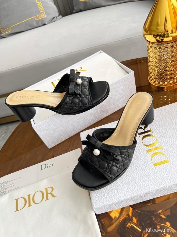 Dior Dway High Heel Sandals with Embroidered Logo - LY00270