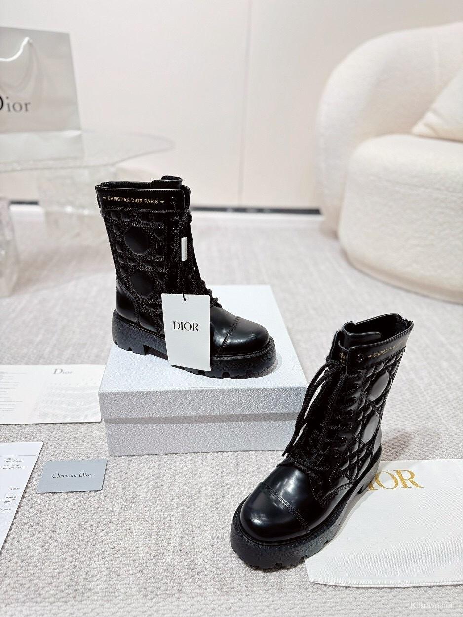 DIOR CHRONO Embroidered Motorcycle Ankle Boots - LY00400