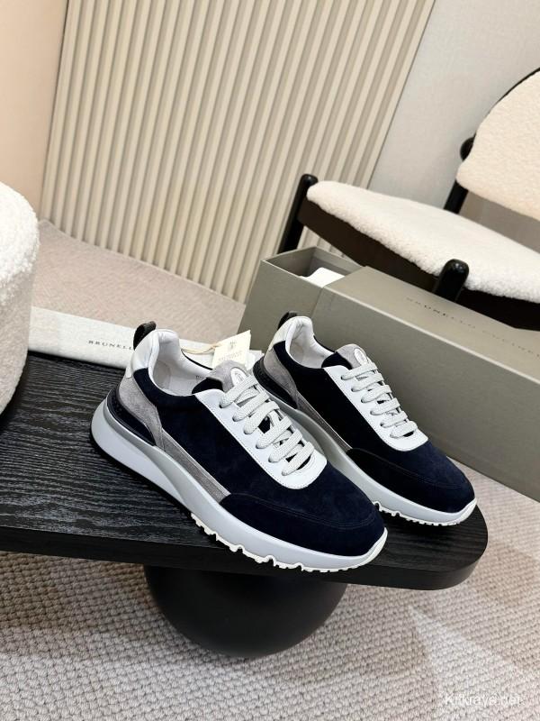 Brunello Cucinelli Casual Sneakers with Textured Calfskin and Seasonal Colors - KFY00320