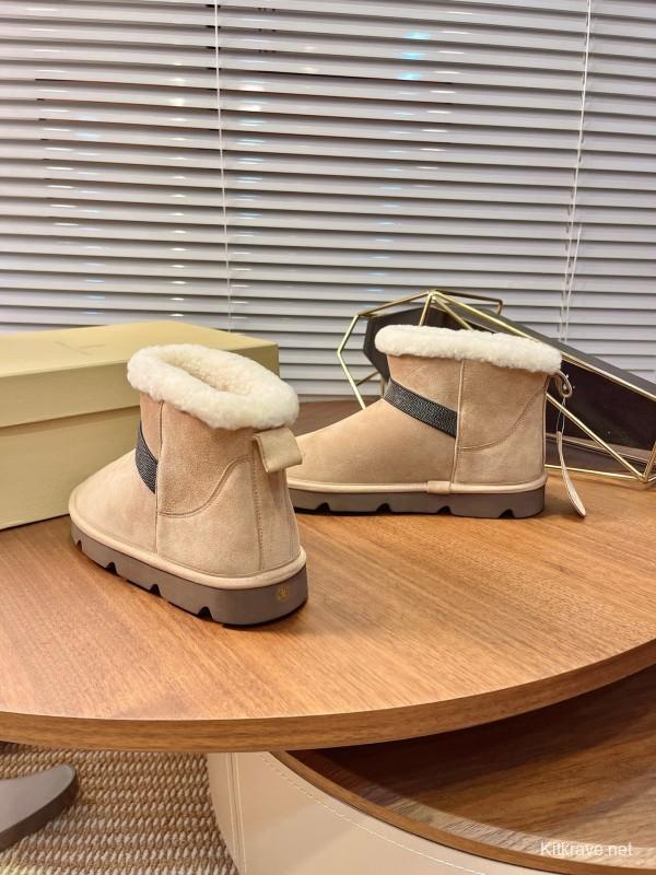 Brunello Cucinelli Winter New Snow Boots Lamb Fur Buns Boots - AS00350