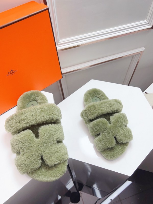 H Erijus Shoes 2025 Spring Summer Collection Genuine Fur Slippers - LY00270