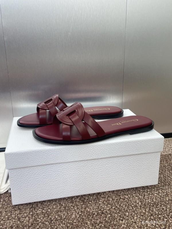 Dior D-Club Jelly Color Hollow Layered Cross Strap Women's Sandals - KFY00280